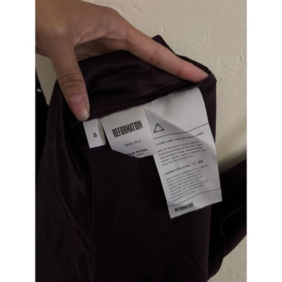 Reformation Dress Women's Small Slip Mini 100% Silk Dress Deep Purple - Picture 7 of 7
